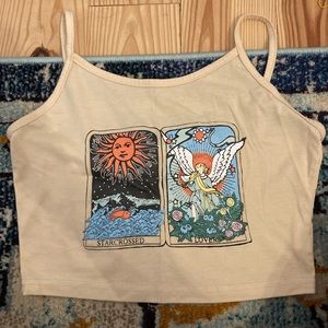 tarot card cropped tank top